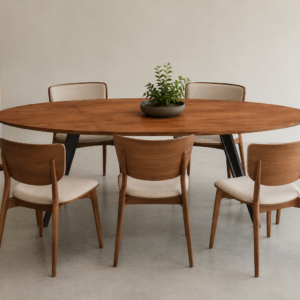 mesa steel com cadeiras